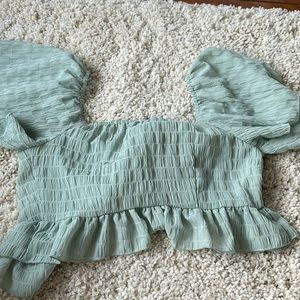 tie back ruffle tank top cropped